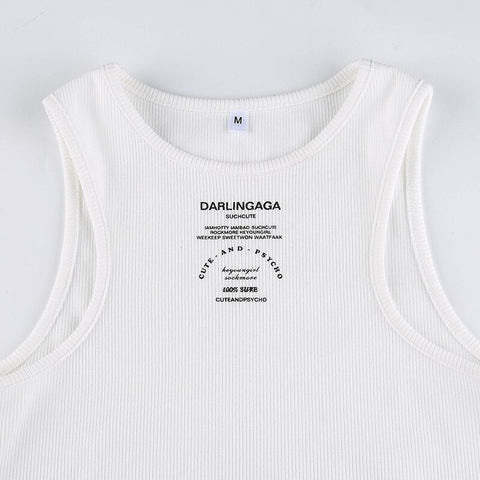 Fashion Streetwear Casual Letter Print Tank Top