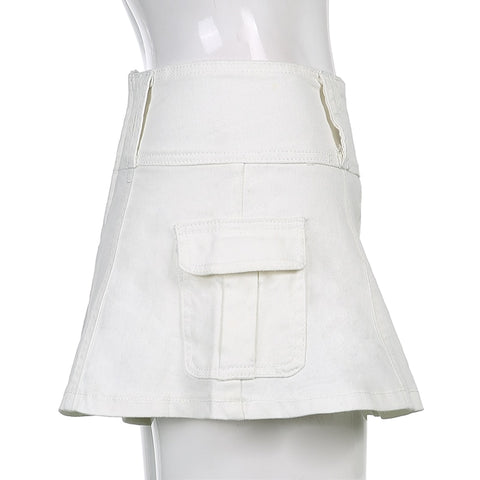 Big Pocket Mini Zipper Short Skirt