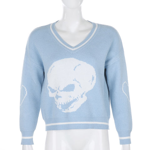 Long Sleeve Cartoon Knitted Oversized Sweater