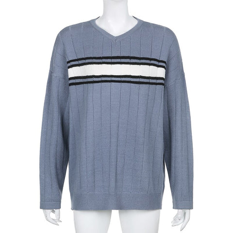 Long Sleeve Pullovers Vintage Knitted Jumper