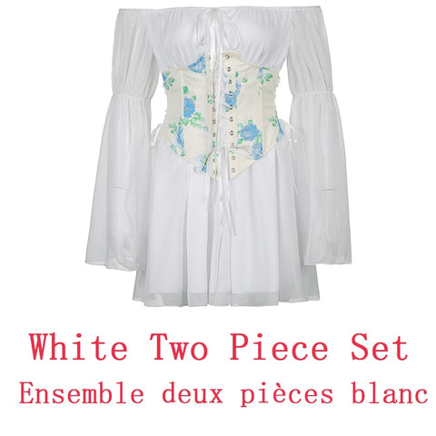 Women Chiffon Slash Neck Mini Dress