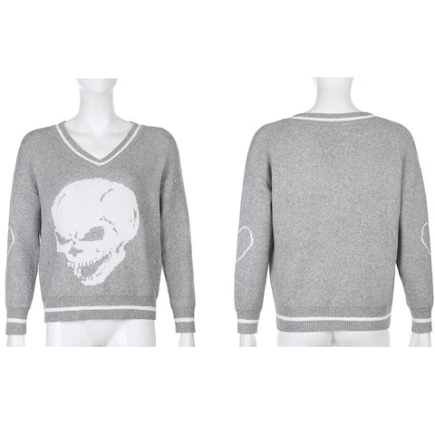 Long Sleeve Cartoon Knitted Oversized Sweater