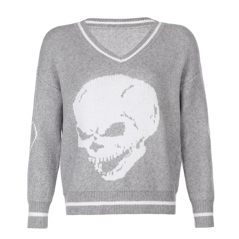 Long Sleeve Cartoon Knitted Oversized Sweater