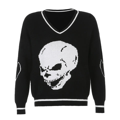 Long Sleeve Cartoon Knitted Oversized Sweater