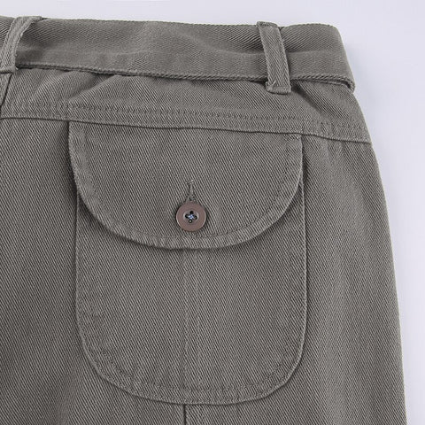 Green Cargo Jeans Big Pockets Vintage Trousers