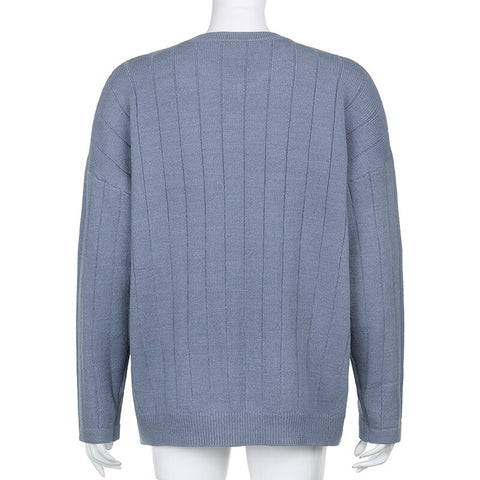 Long Sleeve Pullovers Vintage Knitted Jumper