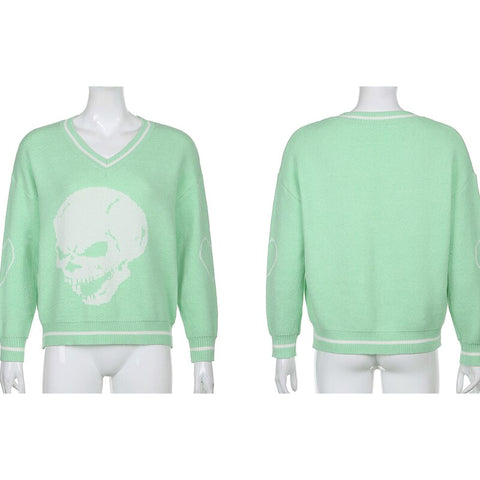 Long Sleeve Cartoon Knitted Oversized Sweater