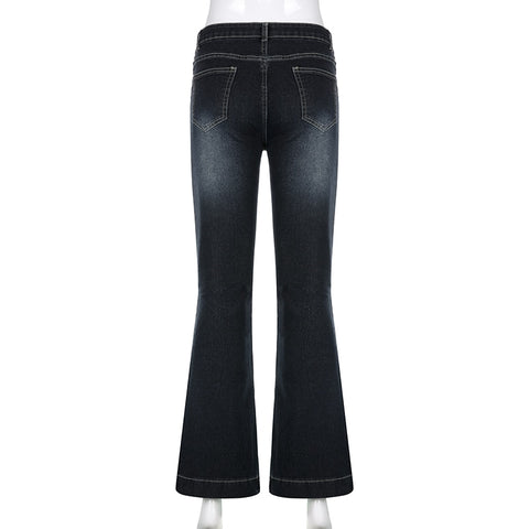Flare Jeans Vintage Low Waisted Cute Trousers