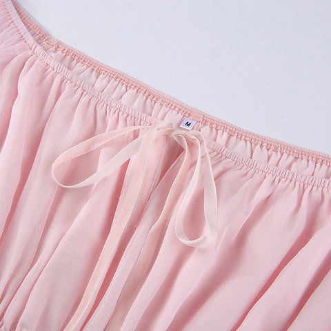 Women Chiffon Slash Neck Mini Dress