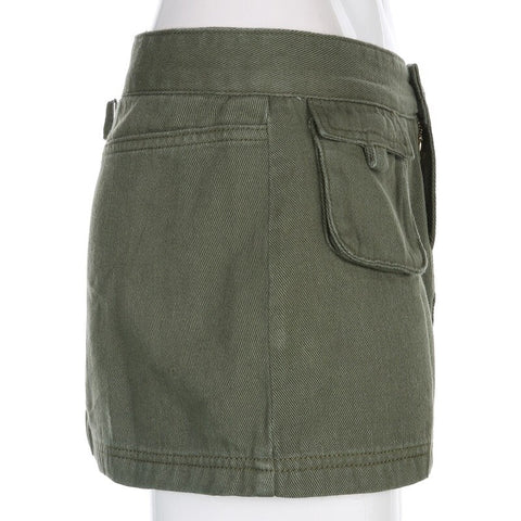 Pockets Zipper Retro Harajuku Pencil Skirts