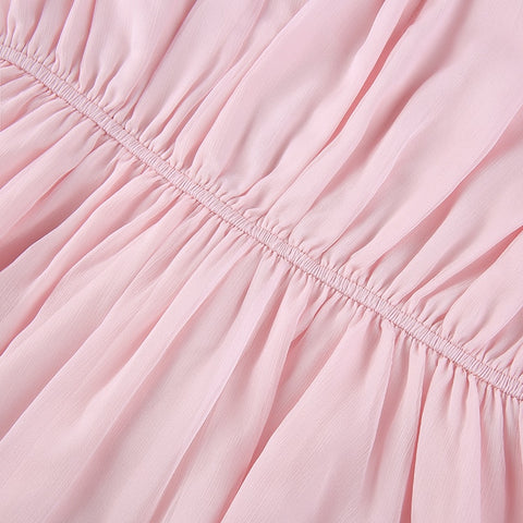 Women Chiffon Slash Neck Mini Dress