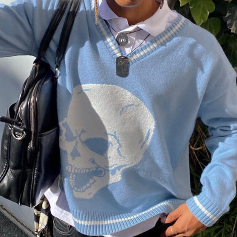 Long Sleeve Cartoon Knitted Oversized Sweater