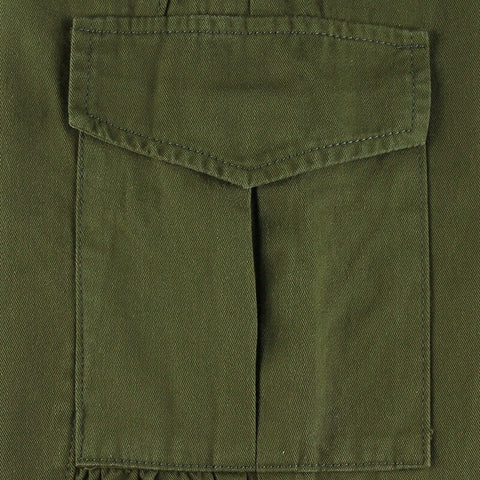 Green Printed Low Waisted Vintage Cargo Pants