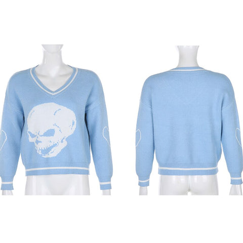 Long Sleeve Cartoon Knitted Oversized Sweater