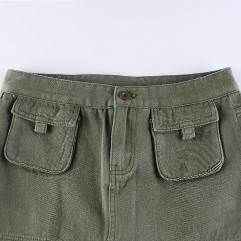 Pockets Zipper Retro Harajuku Pencil Skirts
