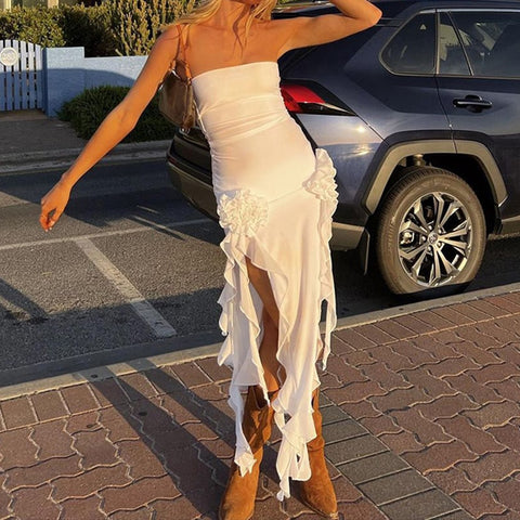 Party Evening High Slit Coquette Dress