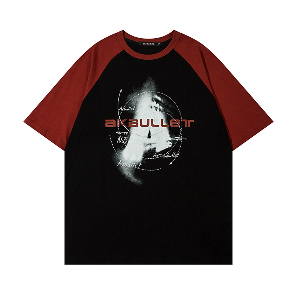BK BULLET Flamed Paneled Double-Sided Loose Tee