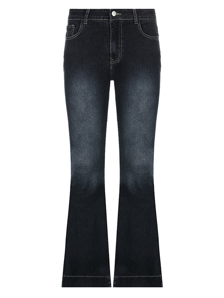 Flare Jeans Vintage Low Waisted Cute Trousers