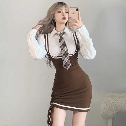 Fashion Casual Elegant Patchwork Knitting Kawaii Dress