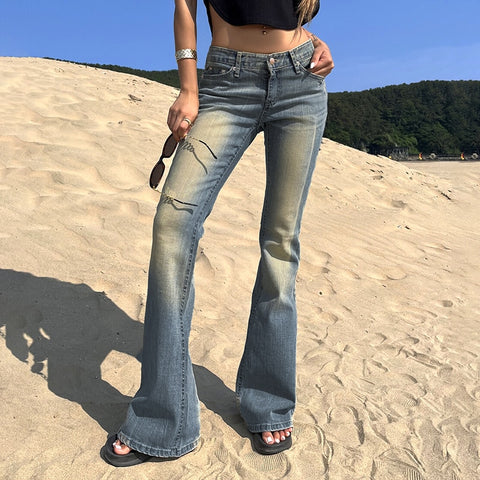 Slim Stretchy Low Waisted Vintage Trousers