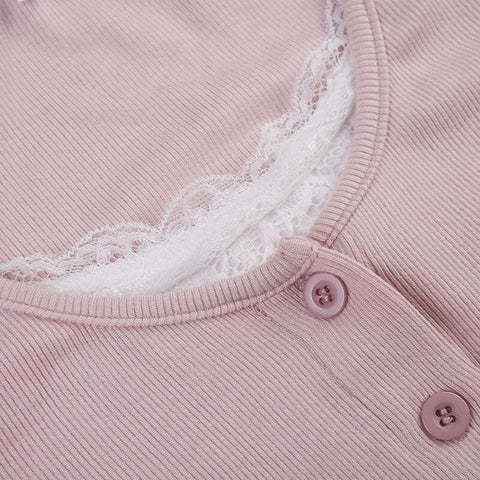 Sweet Lace Stitching Halter Crop Top