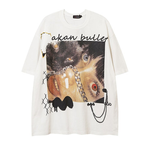 AKAN BUTTER Portrait Double-Sided Loose Tee