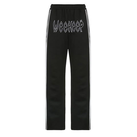 Pocket Side Stripe Low Waist Baggy Sweatpants