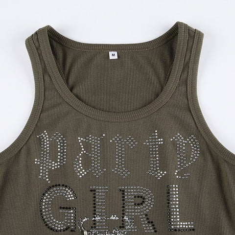 Harajuku Graphic Print Metal Chains Tank Top