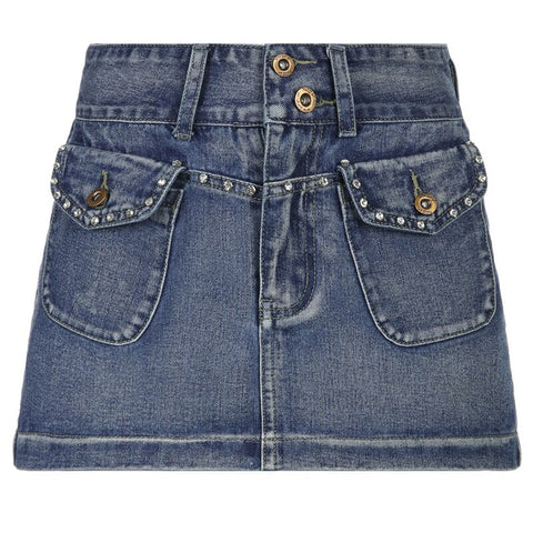 Women Pockets Summer Slim Short Mini Skirts