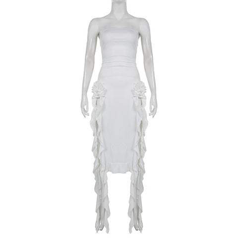 Party Evening High Slit Coquette Dress