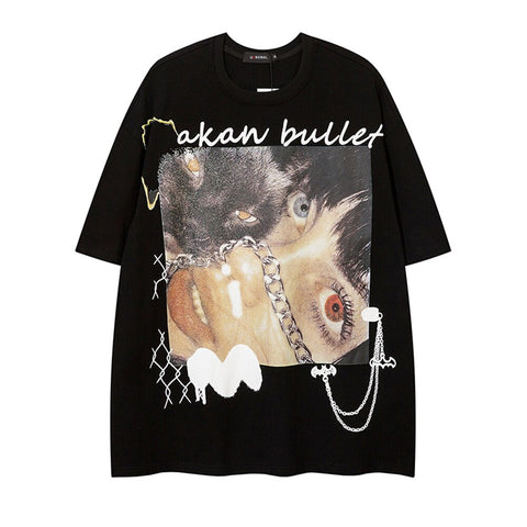 AKAN BUTTER Portrait Double-Sided Loose Tee