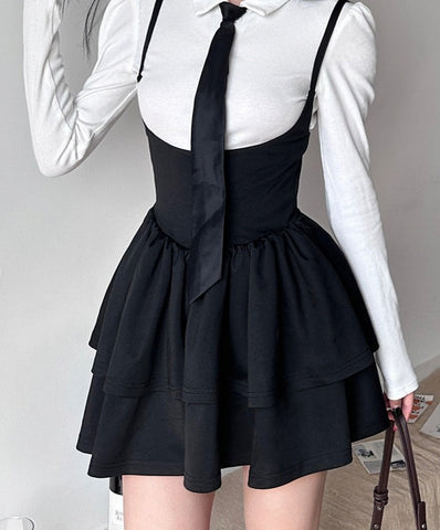 Korean Fashion Sleeveless Strap Skirts