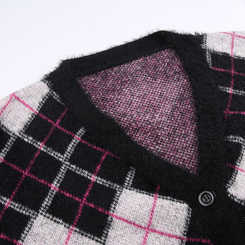 Autumn Winter Argyle Knitted Jumpers