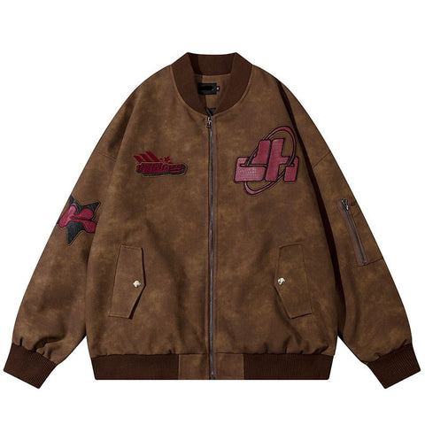 MAITG PU Leather Bomber Double-Sided Jacket