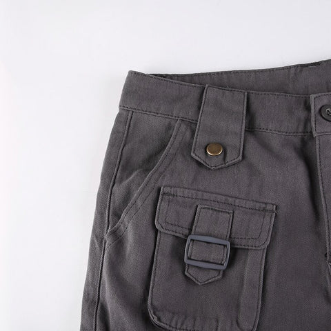 Grey Big Pockets Cargo Jeans