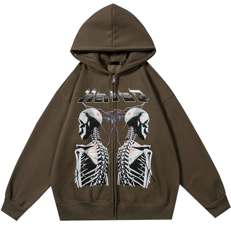 Hazed Skeletons Zipped Jacket