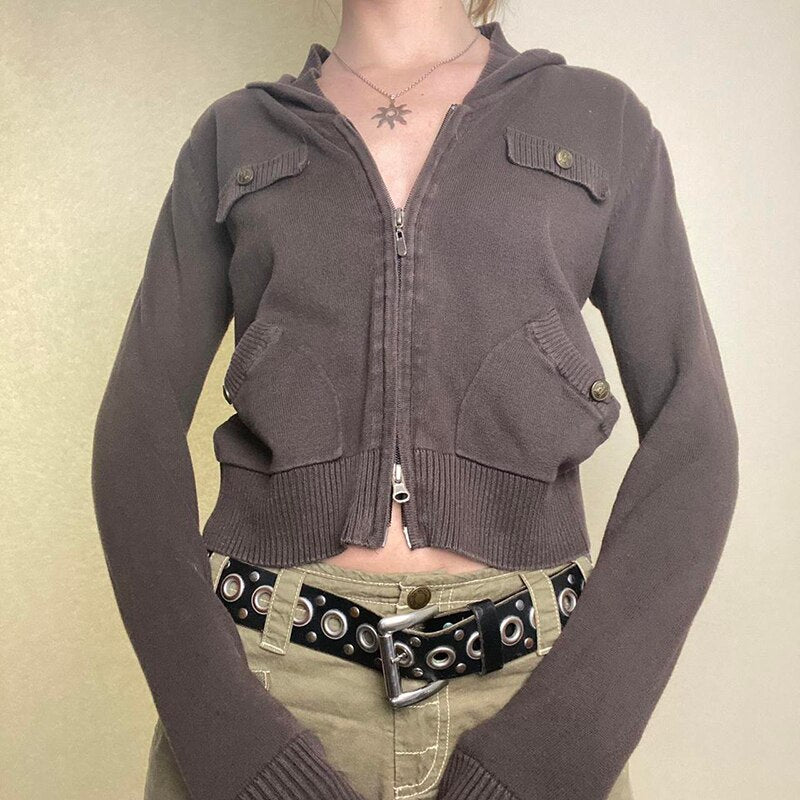 Women Vintage Grunge Cargo Jackets