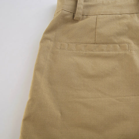 High Waisted Khaki Pockets Cargo Shorts