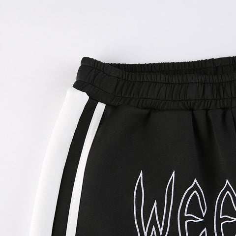 Pocket Side Stripe Low Waist Baggy Sweatpants
