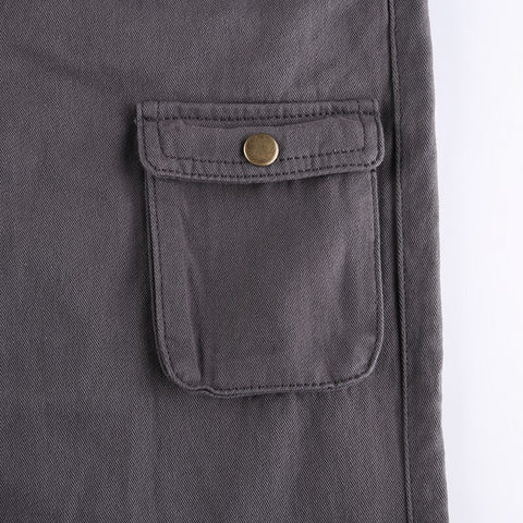 Grey Big Pockets Cargo Jeans