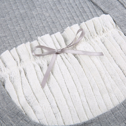 Sweet Aesthetic Lace Patchwork T-shirt