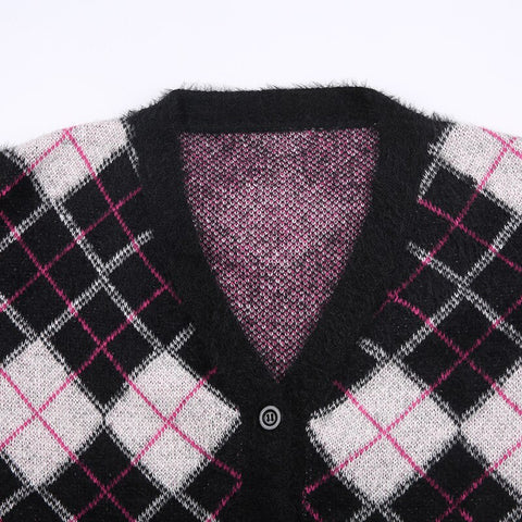 Autumn Winter Argyle Knitted Jumpers