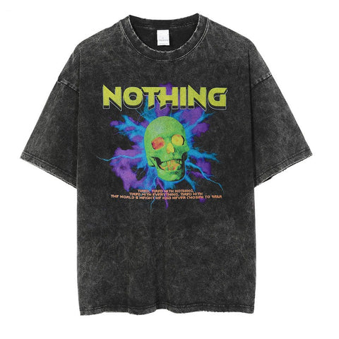 NOTHING SKULL Washed Loose Tee