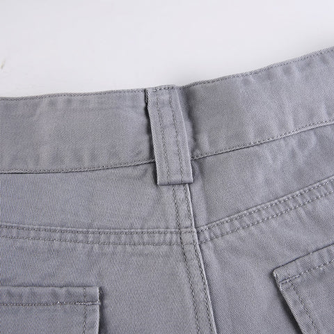 Big Pockets Baggy Straight Zipper Trousers