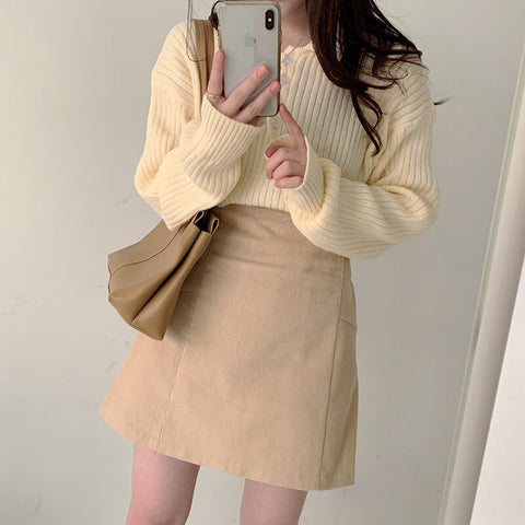 Cute Sweaters Turn Down Collar Full Sleeve Jumpers