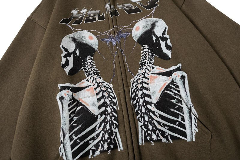 Hazed Skeletons Zipped Jacket