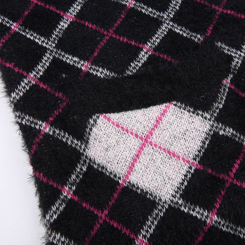 Autumn Winter Argyle Knitted Jumpers