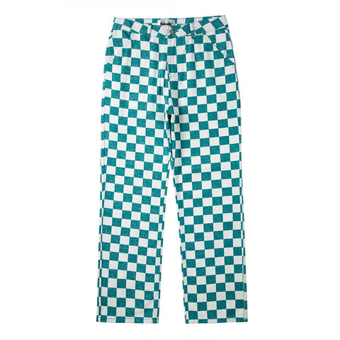 Retro Checkered Jeans