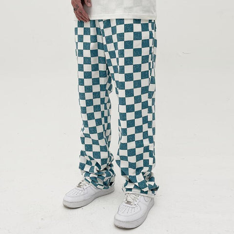 Retro Checkered Jeans
