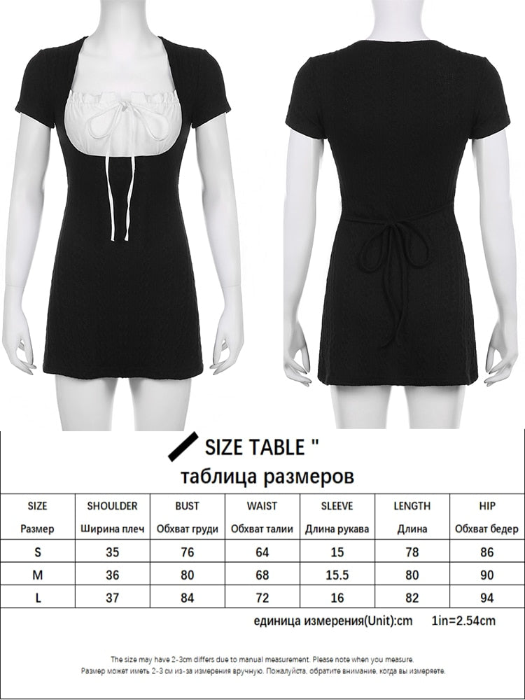 Korean Style Folds Patchwork A-line Mini Dress